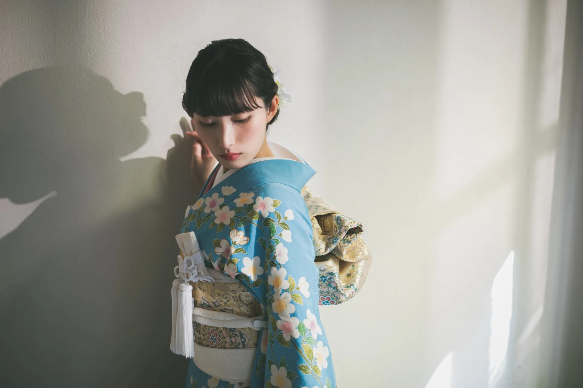 水色引き振袖